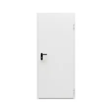 Дверь противопожарная металлическая ДПР-Олимп-01/30К дымогазонепроницаемая сплошная, угловая коробка (0850-2075), правая, RAL 7035