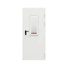 Дверь противопожарная металлическая однопольная типа ДПР-Олимп-01/60К с остеклением торцевая коробка, 0900-2100, Правая, RAL 9016