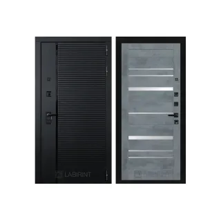 Входная дверь PIANO 20 - Бетон темный, зеркальные вставки