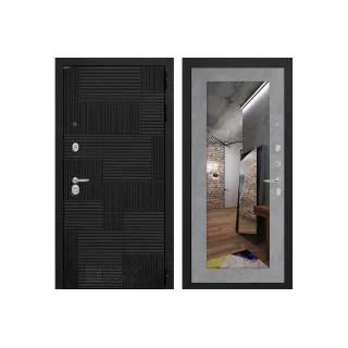 Входная дверь PAZL с зеркалом 18 - Бетон светлый